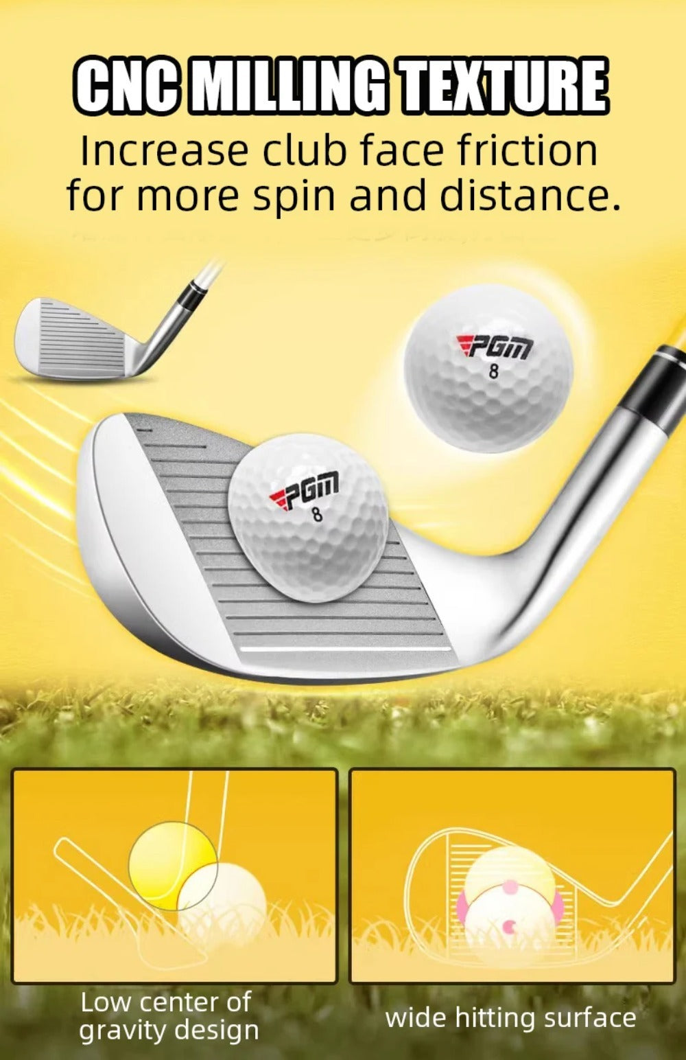 PGM Kids Golf Clubs Kit - Complete Golf Clubs Set with Hybrid & Utility Clubs, Wood, Irons, Putter, and Bag for Children 3-12year