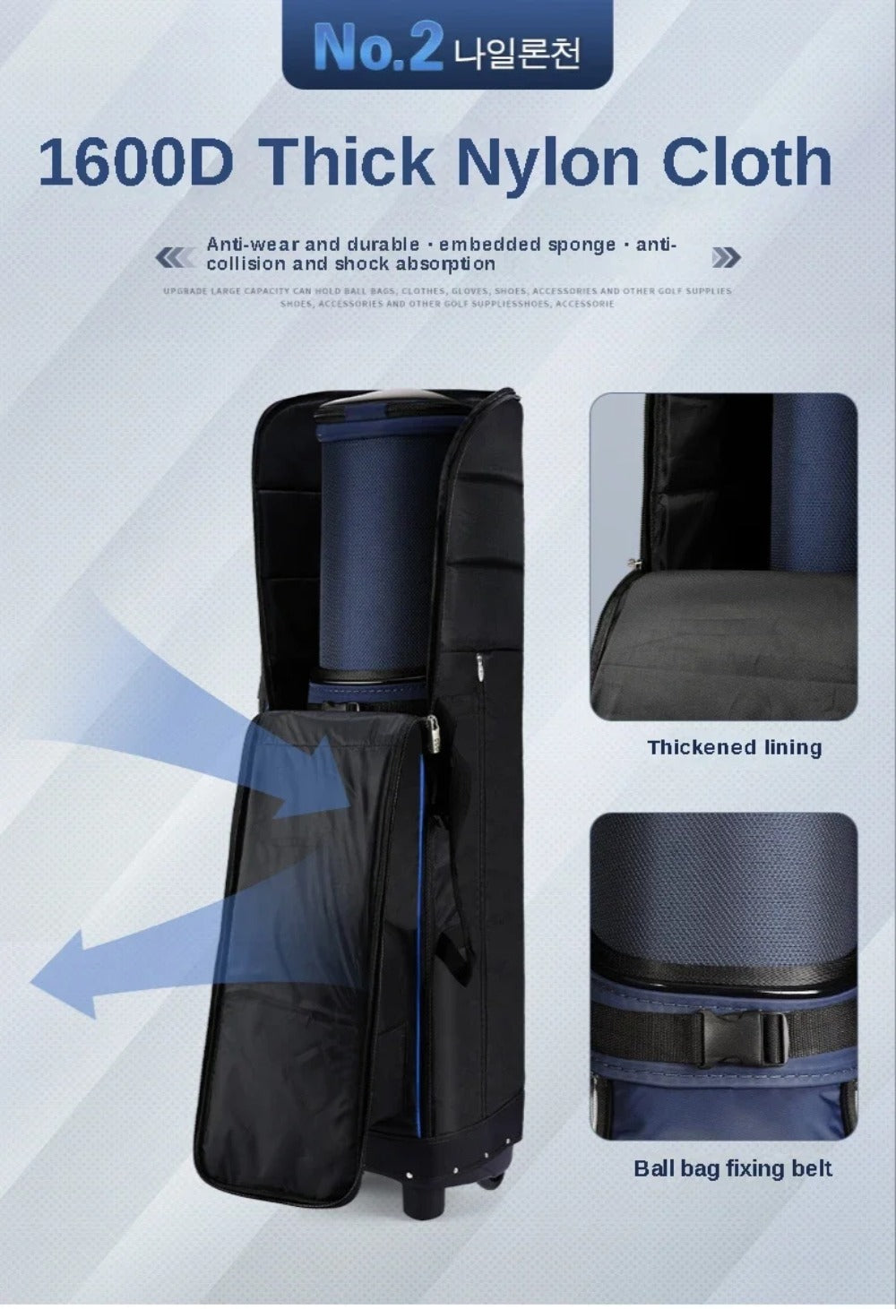 PGM Golf Travel Plane Bags with Wheel thicken Straps Foldable Golf Club Travel Cover for Airlines Golf Aviation Bag