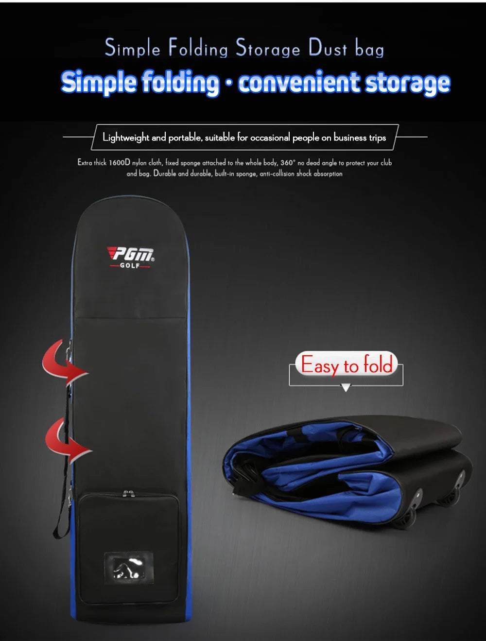 PGM Golf Aviation Bag Golf Bag with Silent Wheels Large Capacity Storage Foldable Airplane Travelling Golf Bags