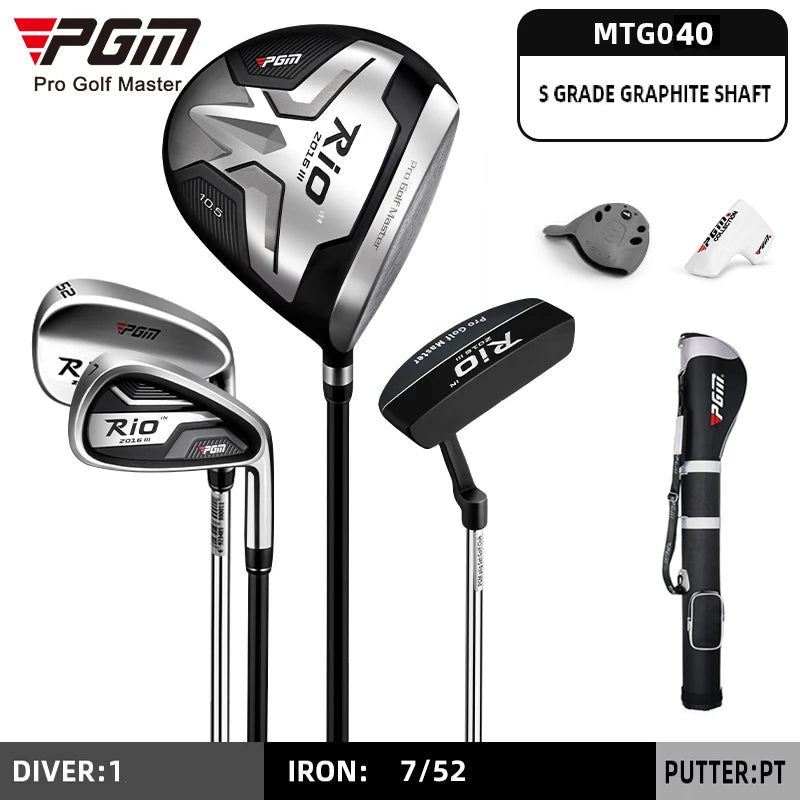 PGM Beginner Professional Golf Clubs Set Premium 460cc Black Golf Clubs