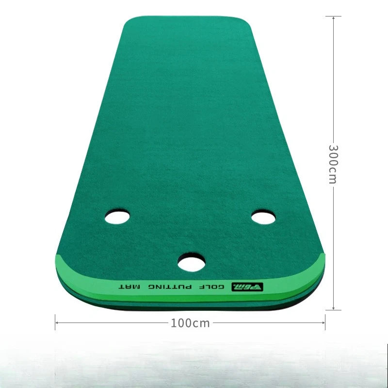 PGM Golf Portable Green Indoor Golf Puttering Trainer Mini Practice Blanket 3x1m