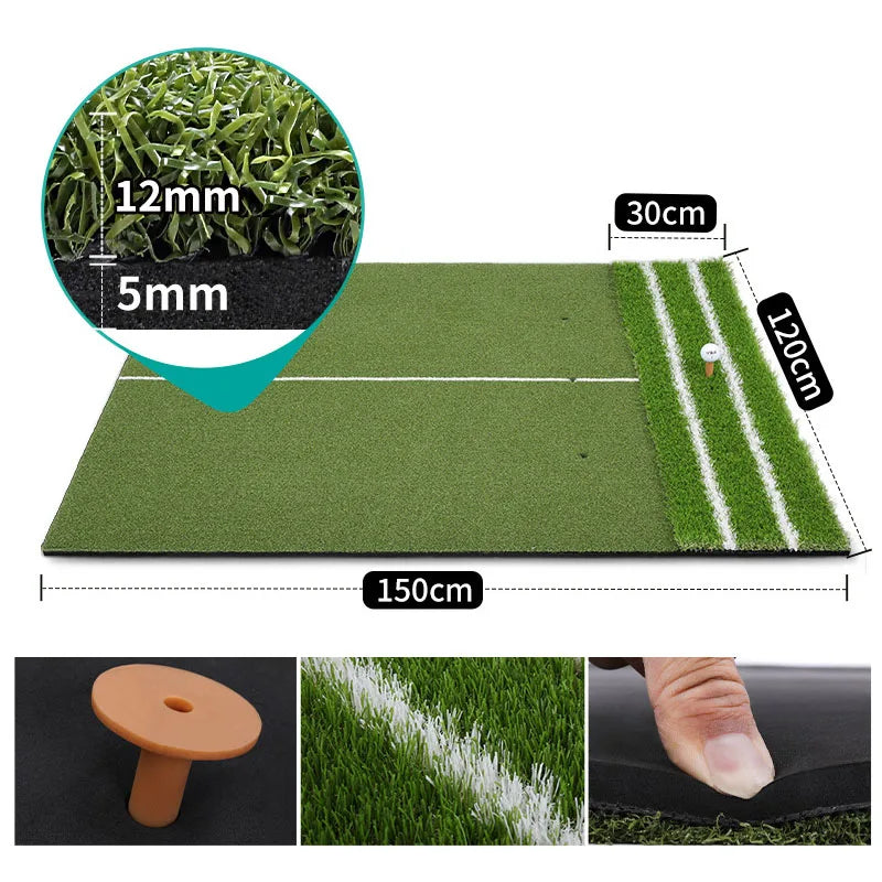 PGM Golf Strike Mats Auxiliary Line Guide Indoor Outdoor Swing Pad 1.2x1.5m