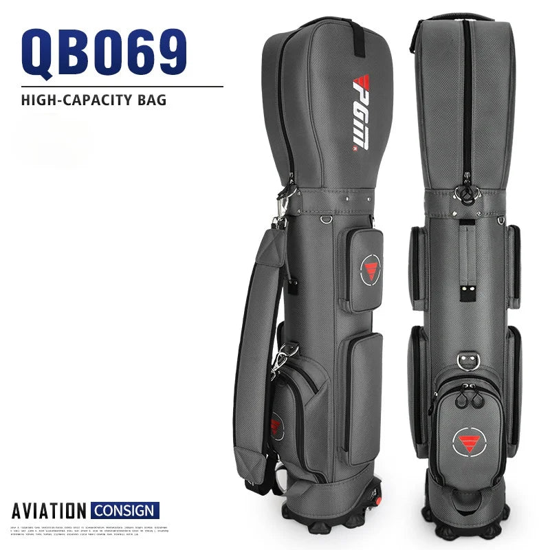 PGM Golf Bag with Wheels Ultra-light Sport Standard Golf Bags Large Capacity Golf Aviation Ball Storage Multifunctional