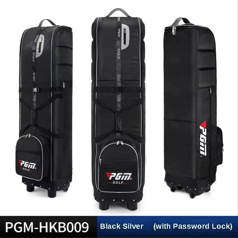 PGM Golf Travel Plane Bags with Wheel thicken Straps Foldable Golf Club Travel Cover for Airlines Golf Aviation Bag