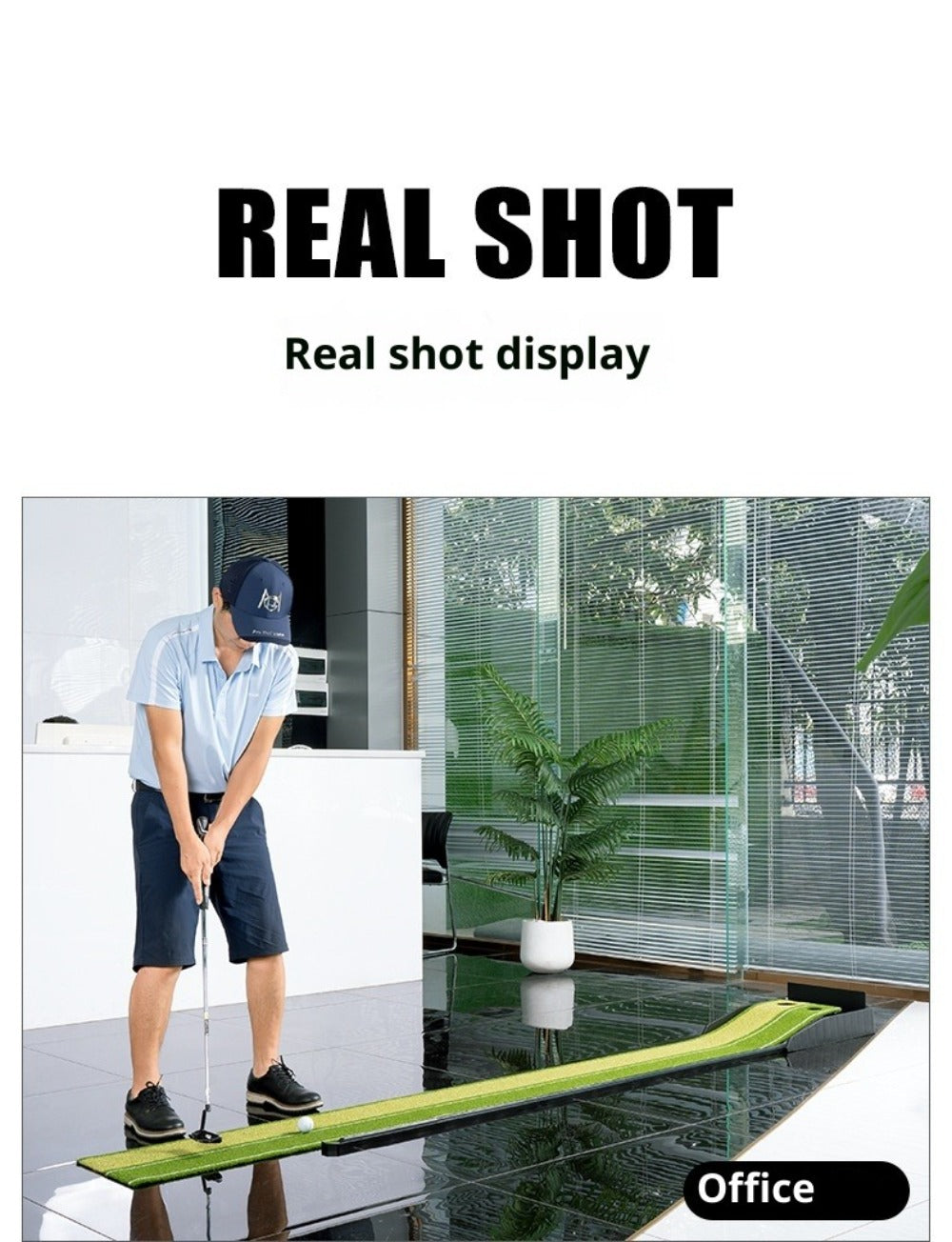 PGM Indoor Golf Putter Mini Golf Putting Green Blanket Home Golf Trainer Set