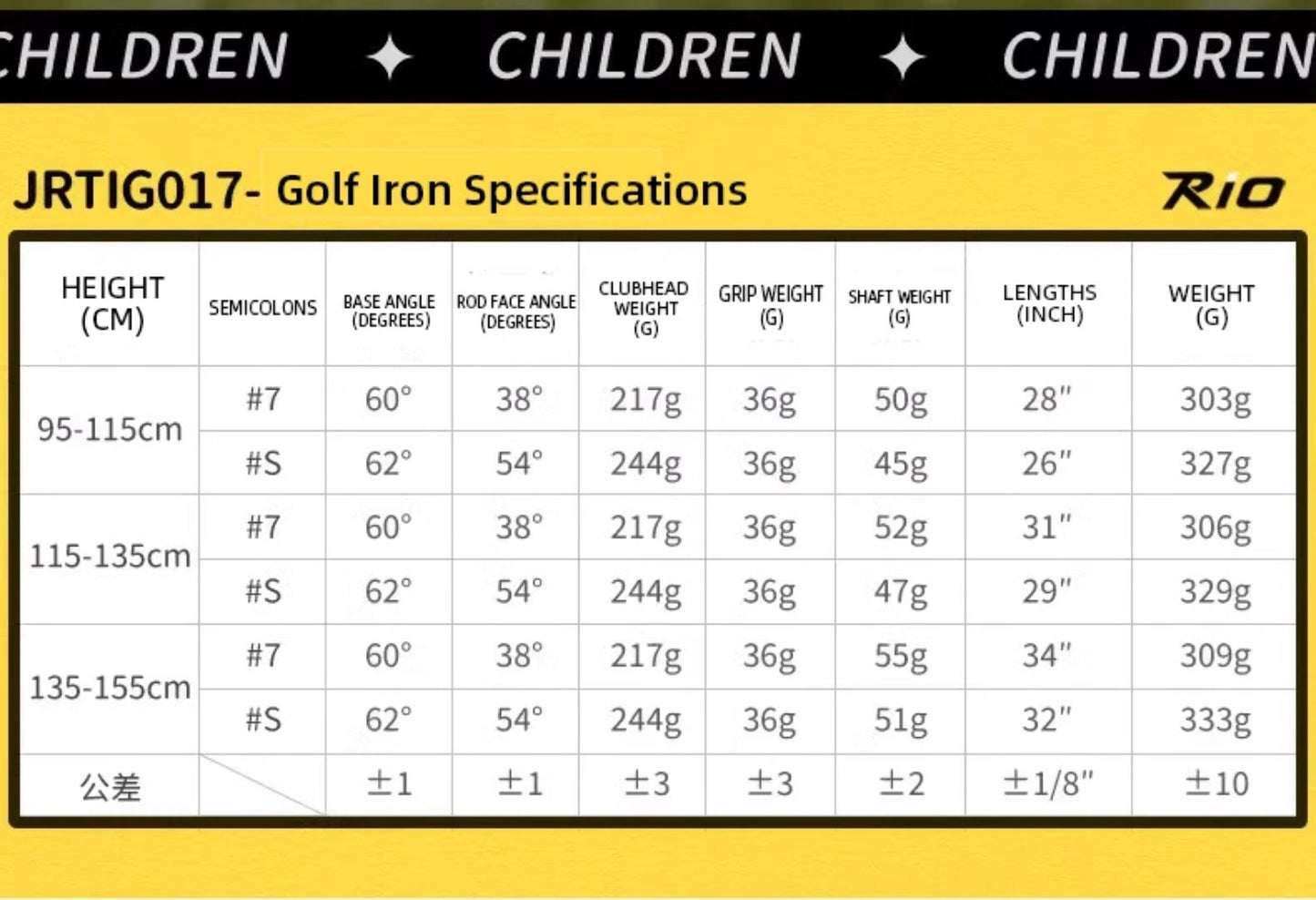 PGM Kids Golf Clubs Kit - Complete Golf Clubs Set with Hybrid & Utility Clubs, Wood, Irons, Putter, and Bag for Children 3-12year