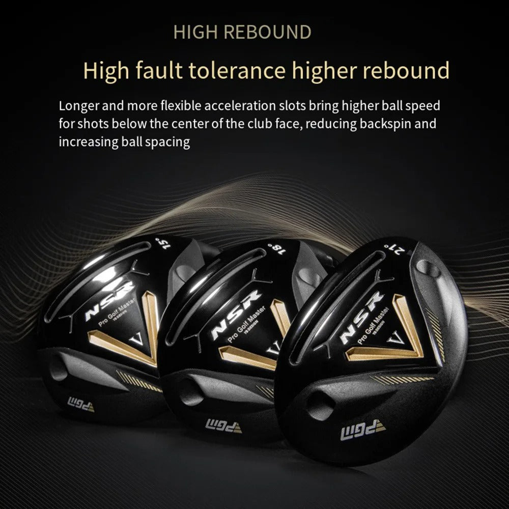 PGM New Golf Clubs Men Titanium Alloy Head Right Hand No.1/3/5/4H Hybrid Iron Wooden Club Pole High Rebound Low CG Golf Driver Clubs
