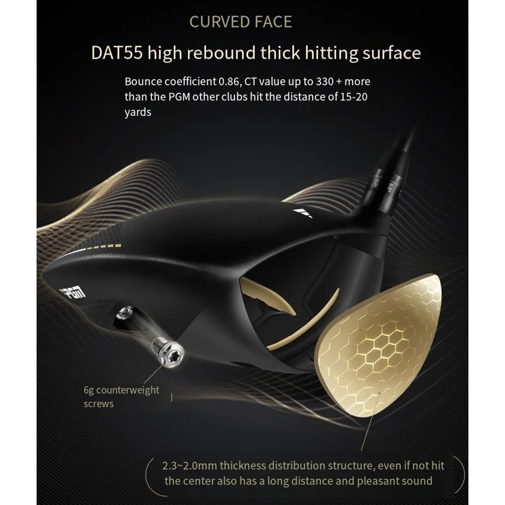PGM New Golf Clubs Men Titanium Alloy Head Right Hand No.1/3/5/4H Hybrid Iron Wooden Club Pole High Rebound Low CG Golf Driver Clubs