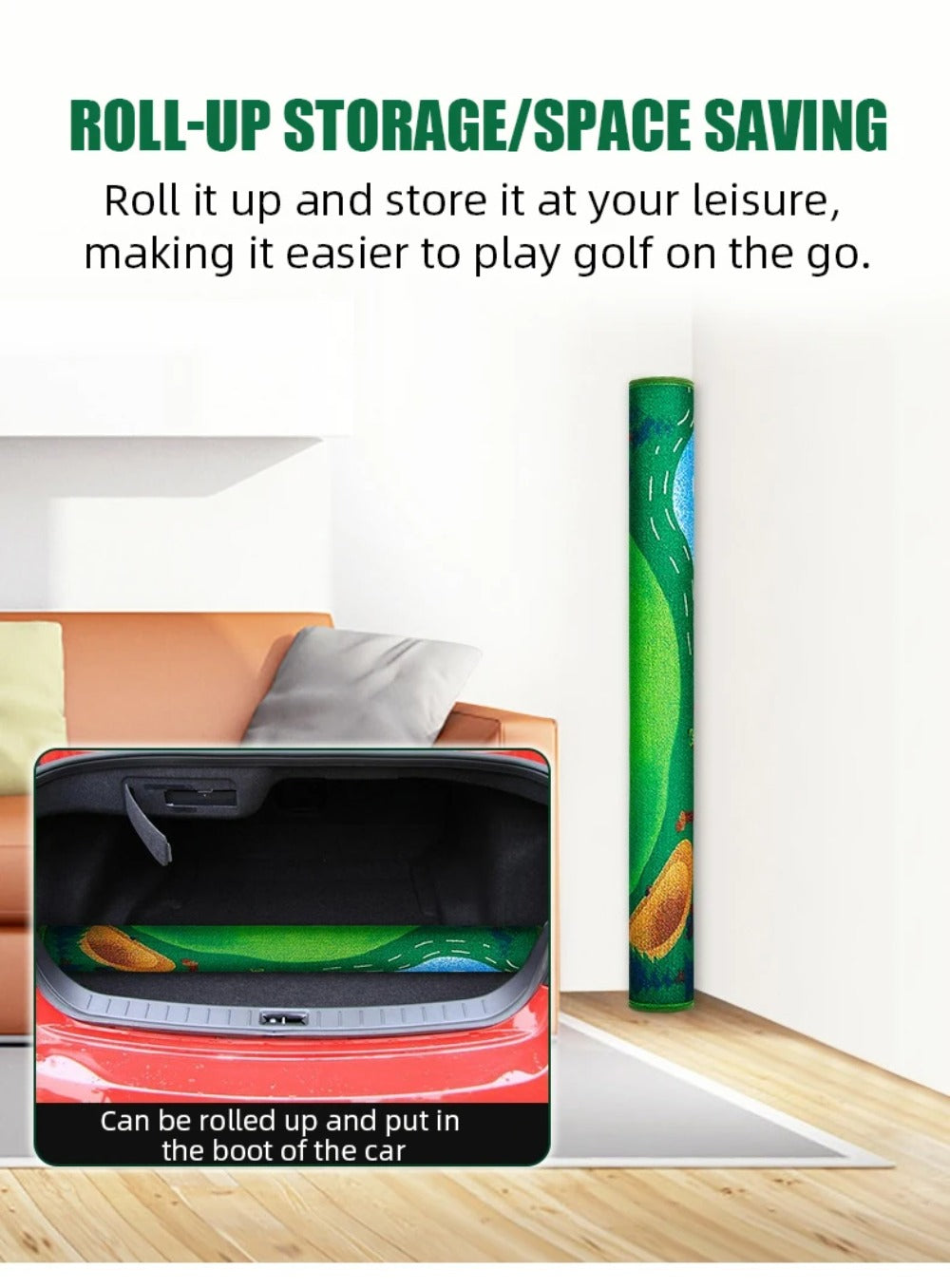 PGM Custom Portable Indoor Golf Swing Mat for Chipping Game & Practice Training Aids