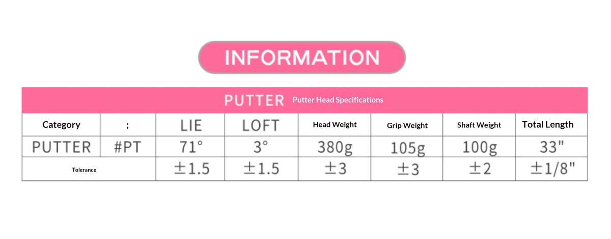 PGM Golf Mallet Putter for Right Handed Women Golfers Single Stable G500 Golf Push Rod with Headcover for Golf Enthusiasts