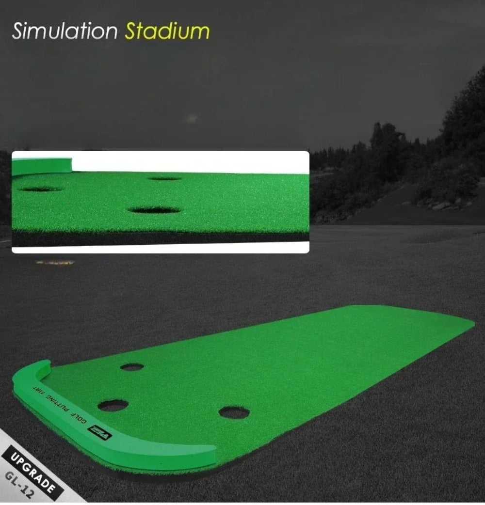 PGM Golf Portable Green Indoor Golf Puttering Trainer Mini Practice Blanket 3x1m