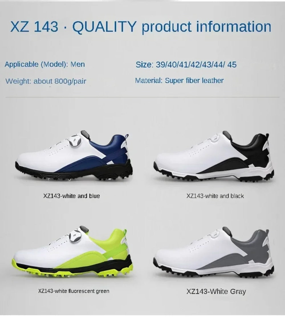 PGM Golf Shoes Men's Waterproof Breathable Golf Shoes Male Rotating Shoelaces Sports Sneakers Non-slip Trainers