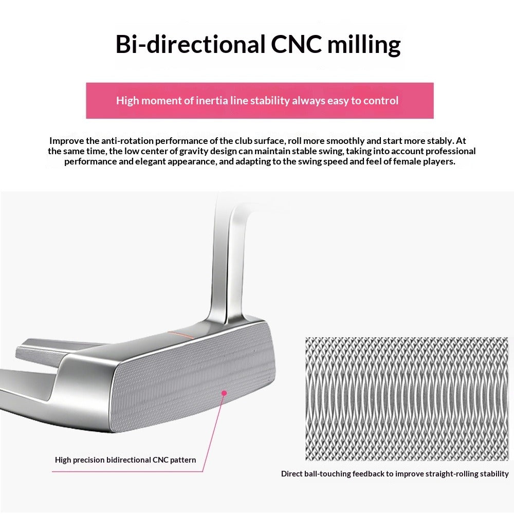 PGM Golf Mallet Putter for Right Handed Women Golfers Single Stable G500 Golf Push Rod with Headcover for Golf Enthusiasts