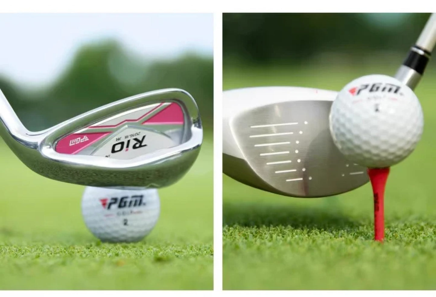 PGM Kids Golf Clubs Kit - Complete Golf Clubs Set with Hybrid & Utility Clubs, Wood, Irons, Putter, and Bag for Children 3-12year