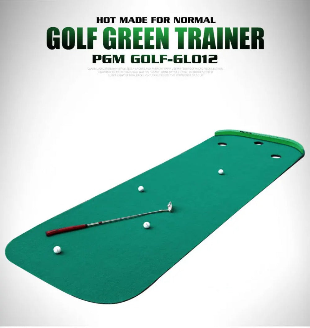 PGM Golf Portable Green Indoor Golf Puttering Trainer Mini Practice Blanket 3x1m