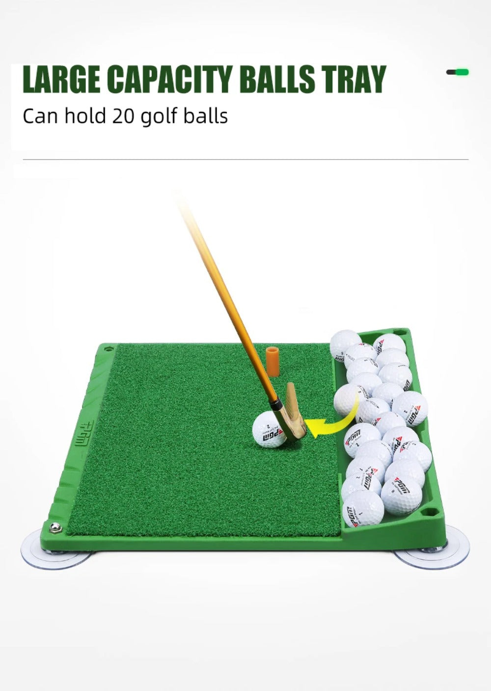 PGM Indoor Golf Training Hitting Mat for Golfers' Practice and Improvement