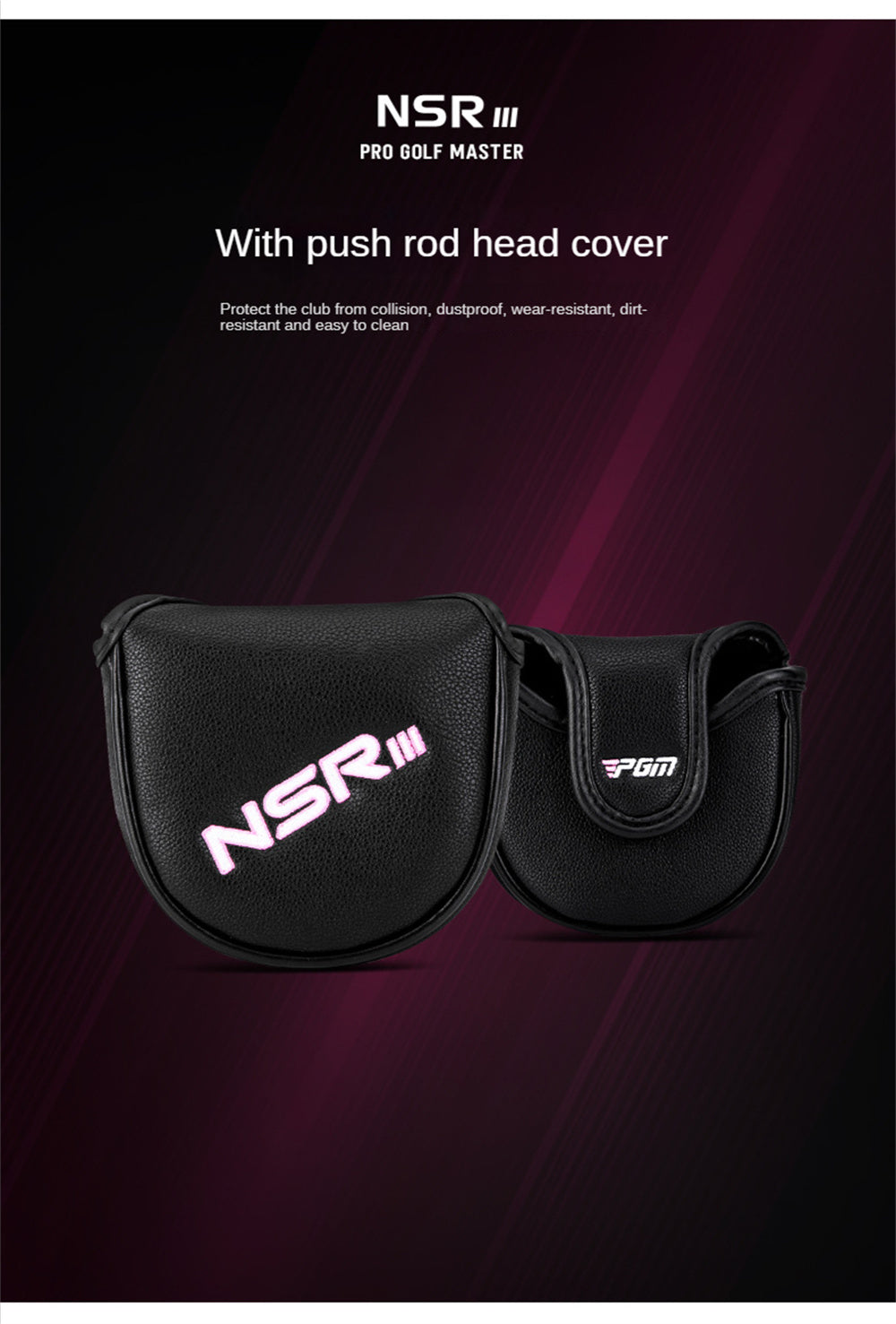 PGM Golf Club Putters Women Right Handed Steel Shaft Loft 3 Degree Mallet Putters with Golf Headcover