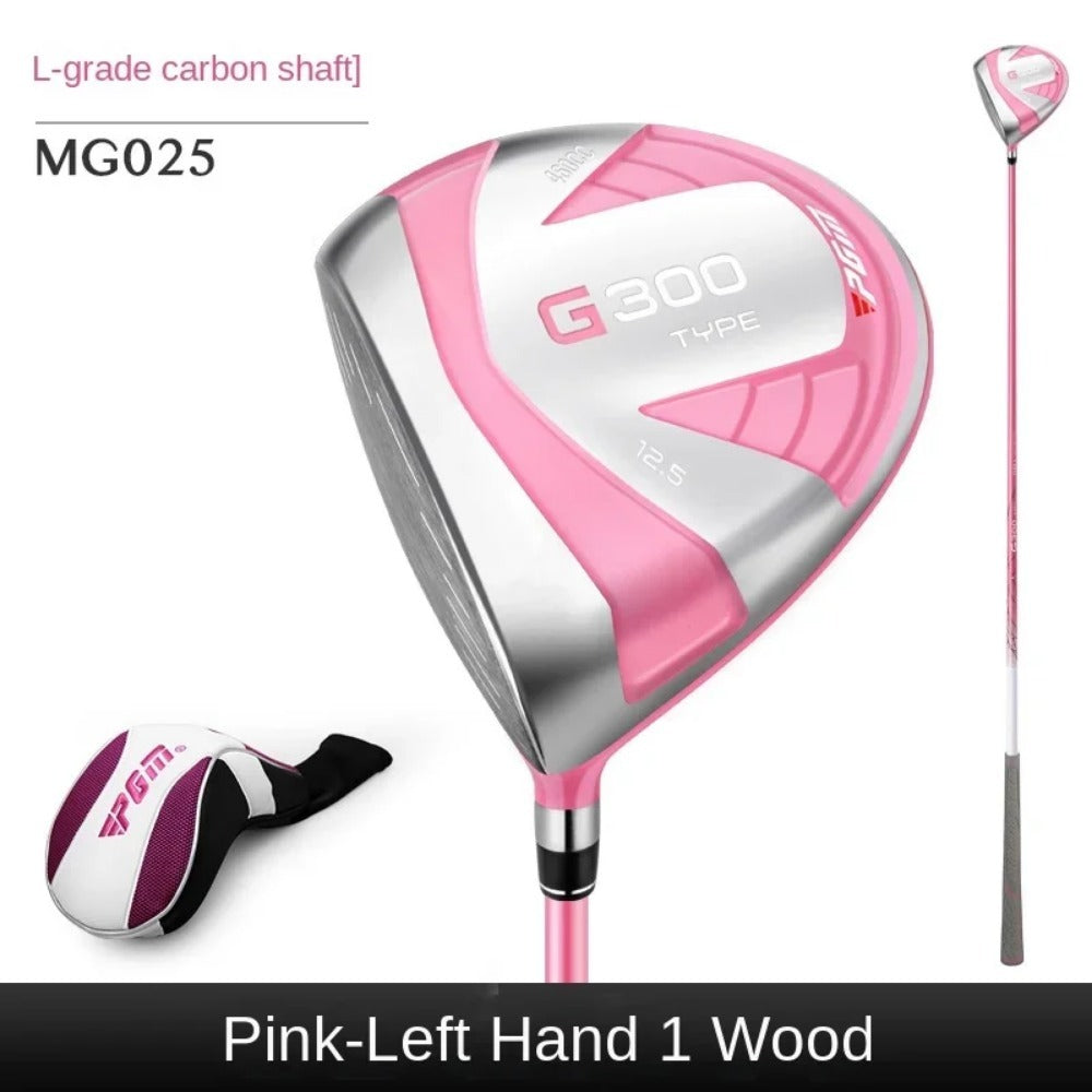 PGM Women Left Hand 1# Wood Golf Club G300 High Rebound Ultralight Titanium Alloy Graphite Rod LH Golf Driver with Headcover