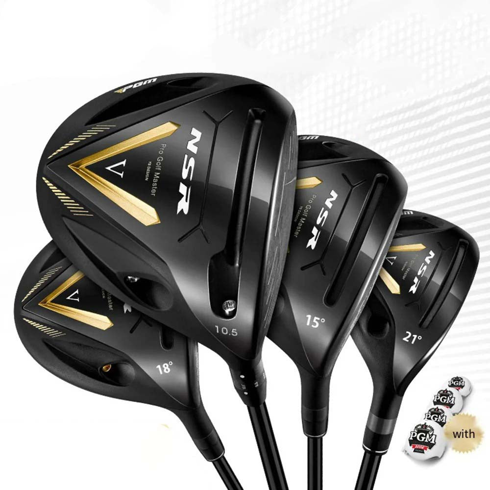 PGM New Golf Clubs Men Titanium Alloy Head Right Hand No.1/3/5/4H Hybrid Iron Wooden Club Pole High Rebound Low CG Golf Driver Clubs