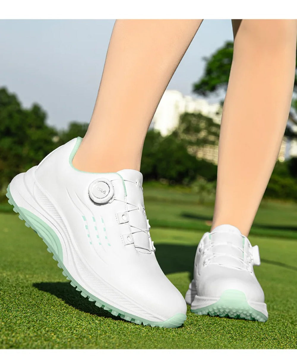 PGM Women Golf Shoes Summer Waterproof Anti Slip Comfortable Lightweight Nailless Shoes with Knob Laces Sports Sneakers