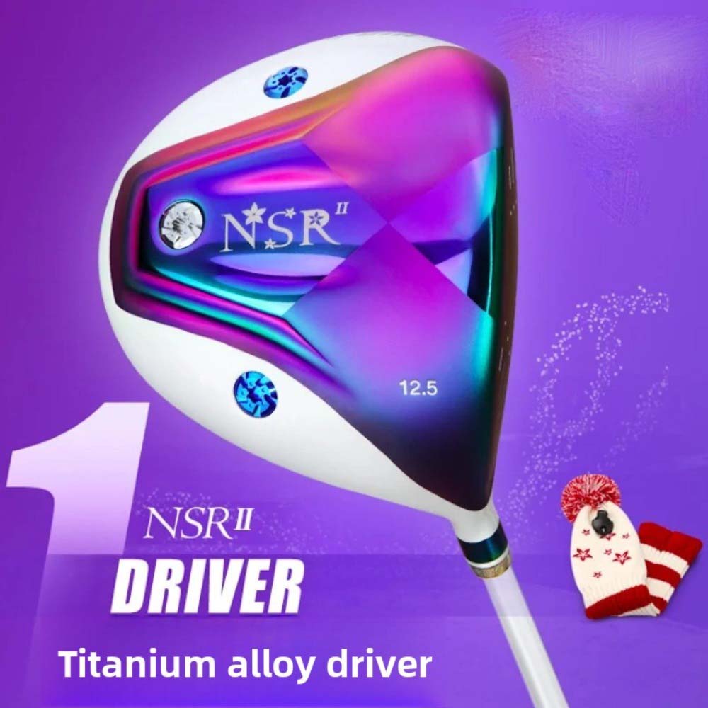 PGM Titanium Alloy Golf Driver 12.5 Degree Loft Womens Right Handed Fairway Wood Graphite Shaft Club with Headcover
