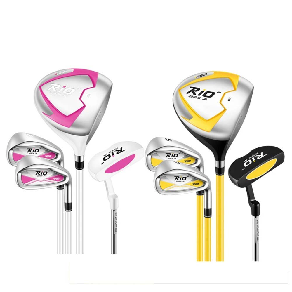 PGM Kids Golf Clubs Kit - Complete Golf Clubs Set with Hybrid & Utility Clubs, Wood, Irons, Putter, and Bag for Children 3-12year