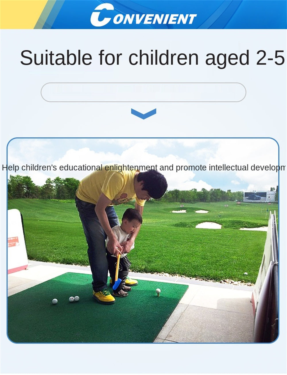 PGM Junior Golf Club Putter for Right Handed Boys and Girls with Alignment System for Mini Golf Push Rod Practice Great for Kids Golf Practice