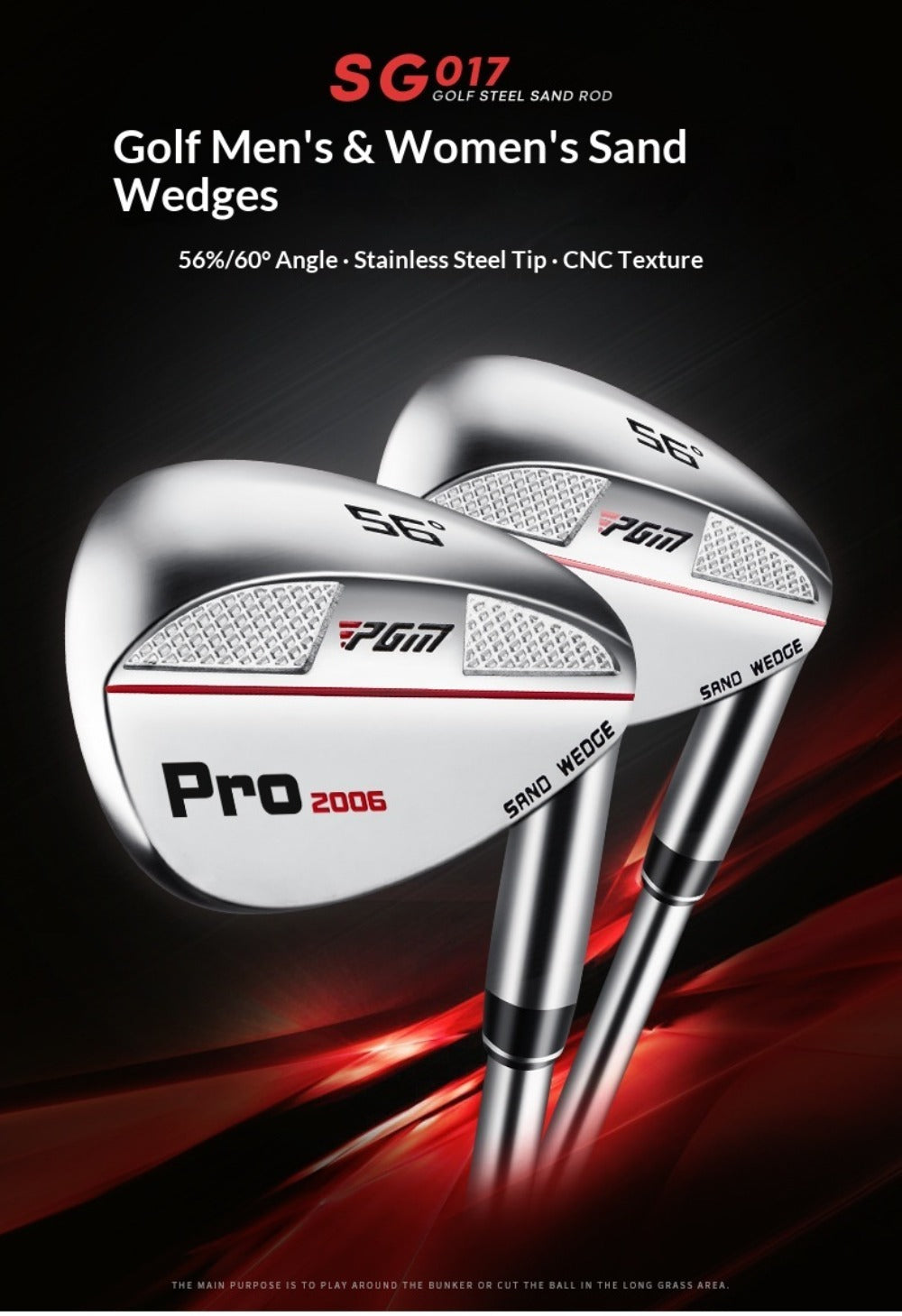 PGM Golf Sand Wedge 56/60 Degree Right Handed Lob Wedges for Beginner Men Women